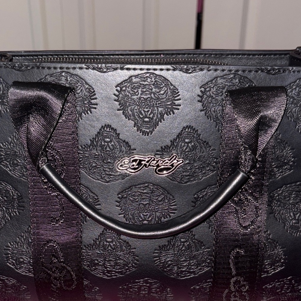 Ed Hardy Black Embossed Women's Bag